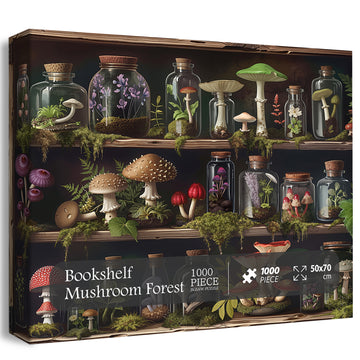 Libreria di foresta di funghi puzzle 1000 pezzi